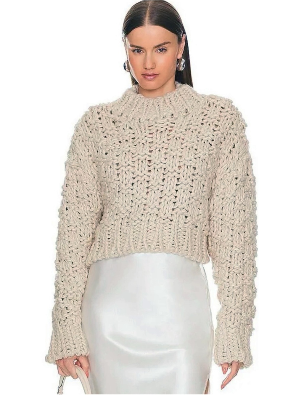 Lovers and Friends x Bridget Jolene Knit Sweater in Oatmeal Size S